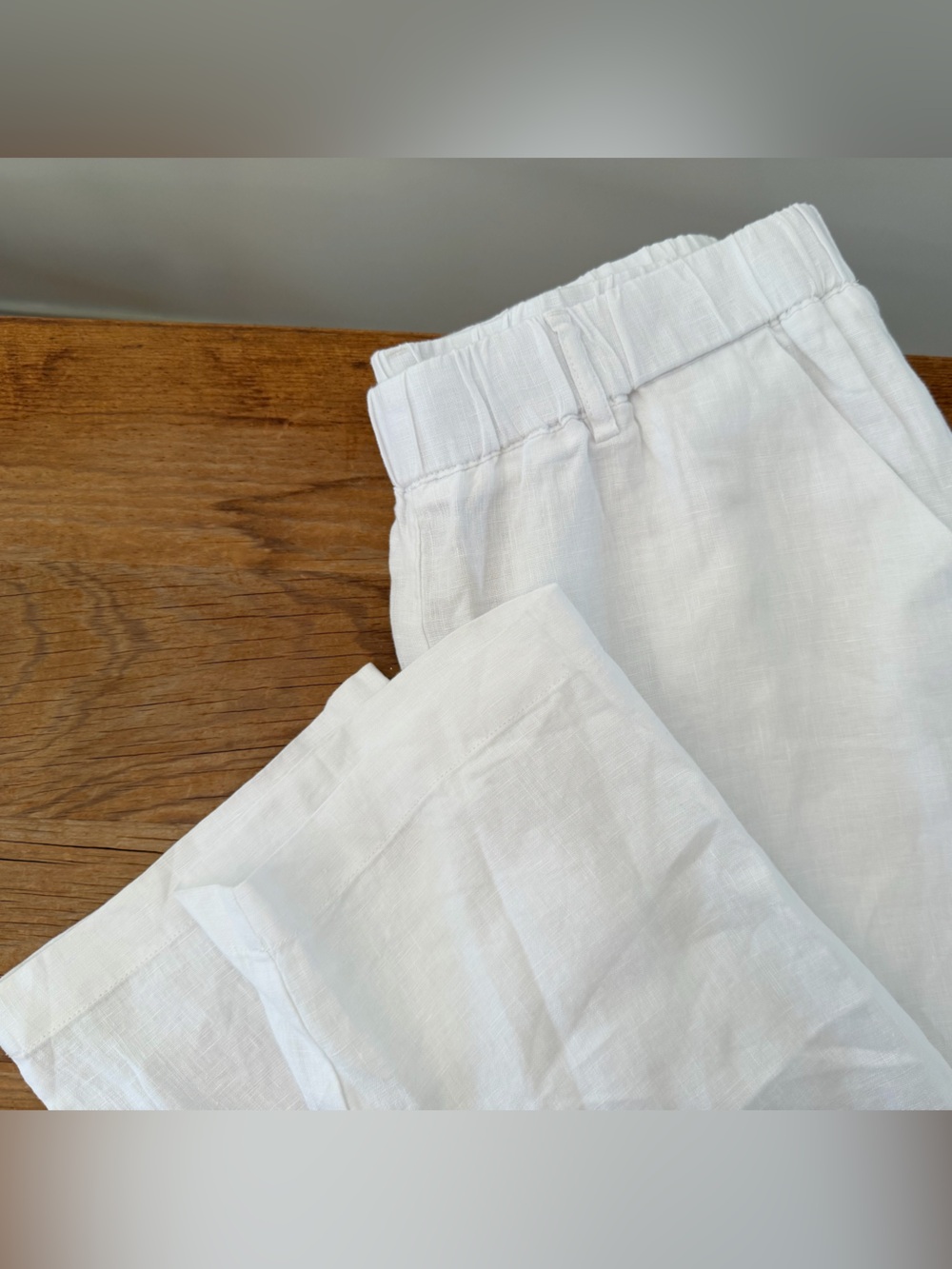 NWT Quince 100% European Linen Pull On Pants White Summer Straight Leg Women’s S - Picture 7 of 9